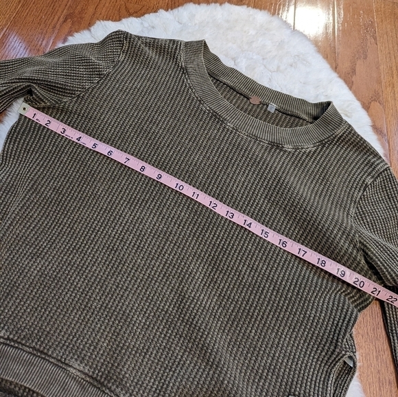 Free PEOPLE FP ONE Interlaken thermal side tie top green medium - Picture 9 of 13